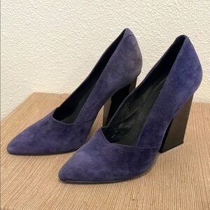 Jeffrey Campbell purple Velvet Suede Chunky Block Heels size 38